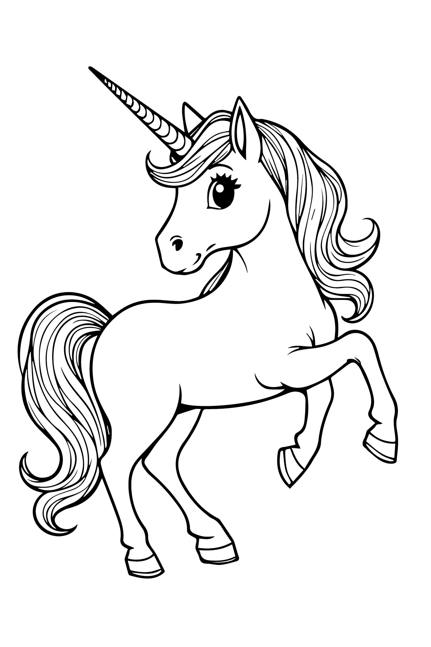 easy unicorn coloring pages