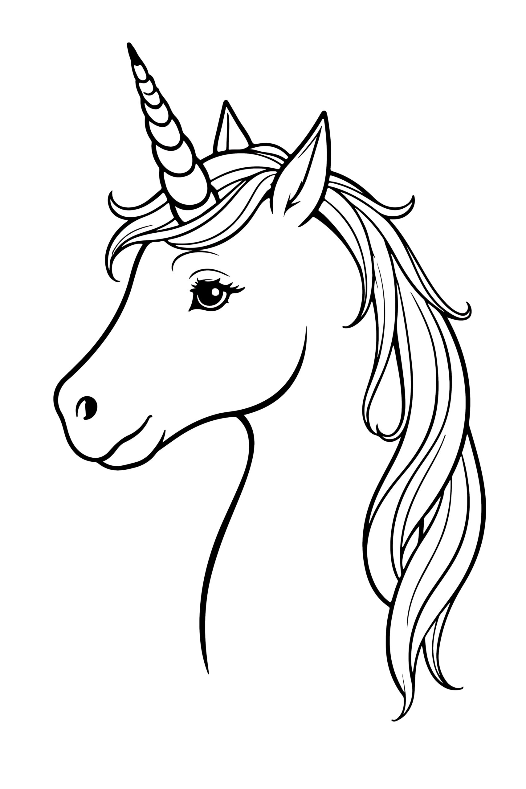 easy unicorn coloring pages