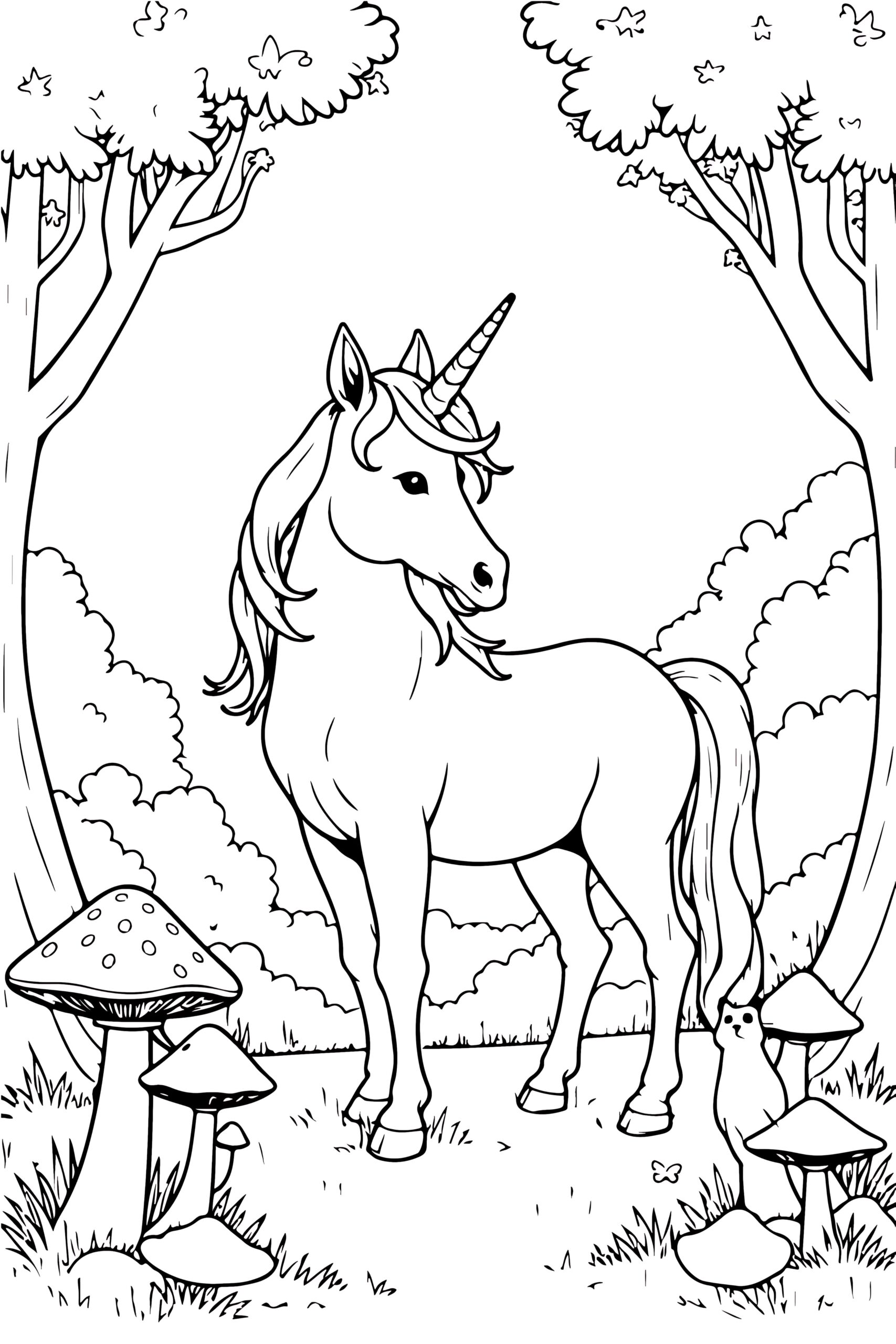 fantasy unicorn coloring page