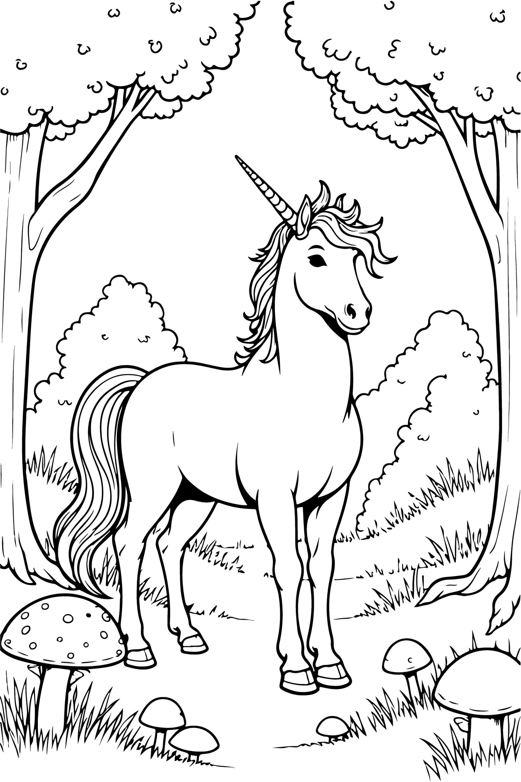 fantasy unicorn coloring page