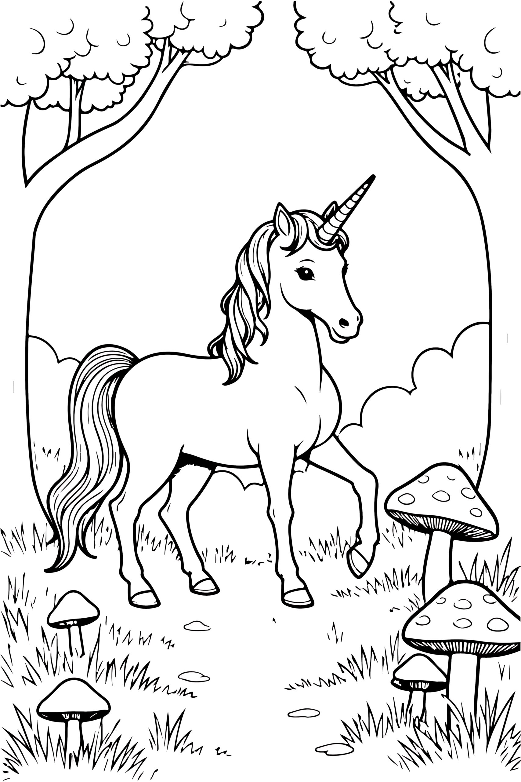 fantasy unicorn coloring page