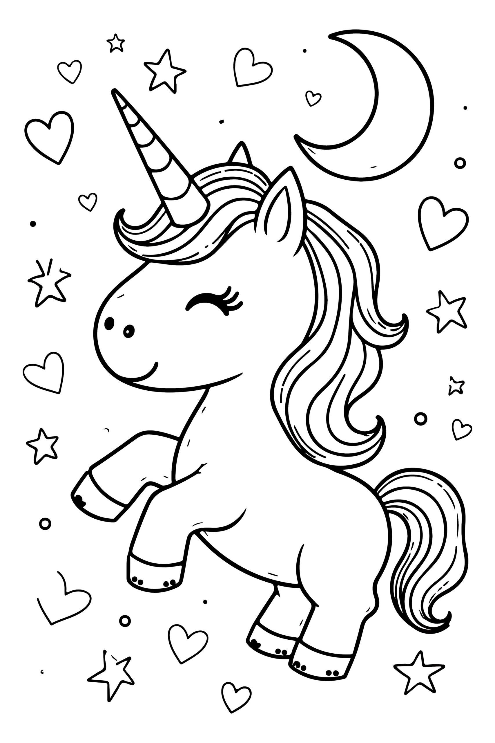fantasy unicorn coloring page