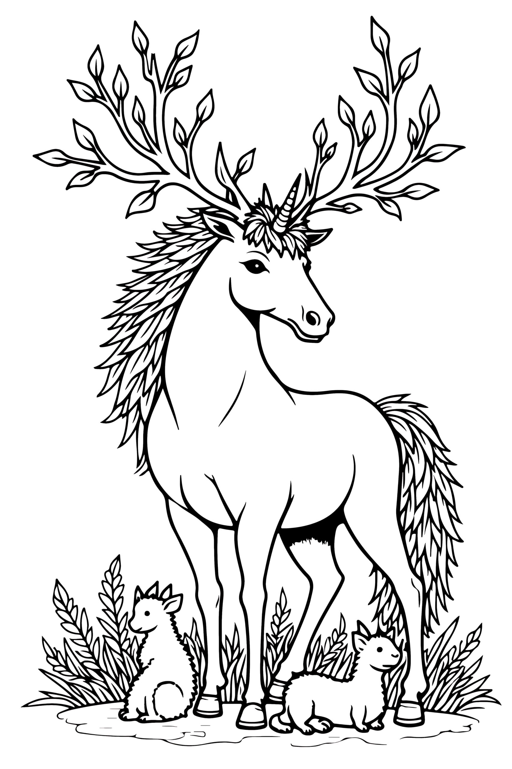 fantasy unicorn coloring page
