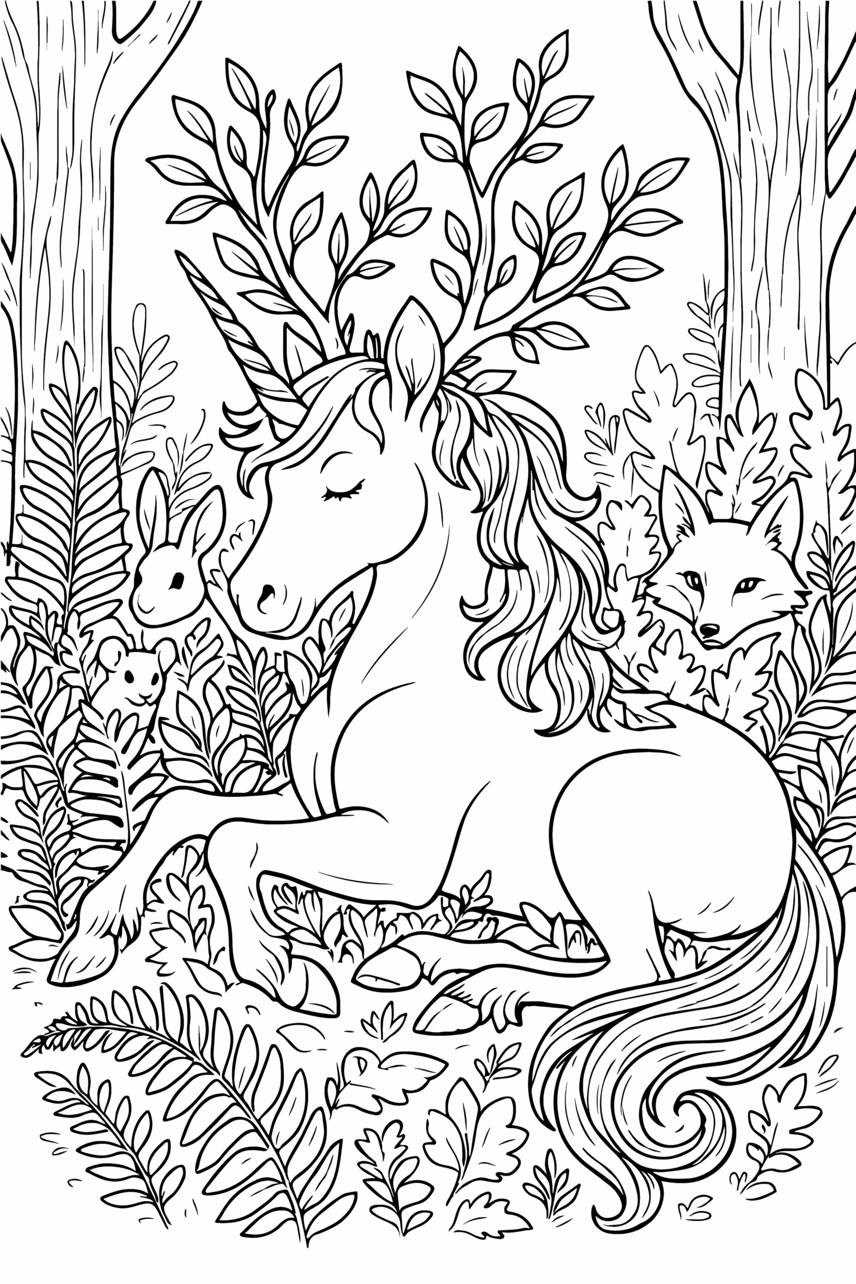 fantasy unicorn coloring page