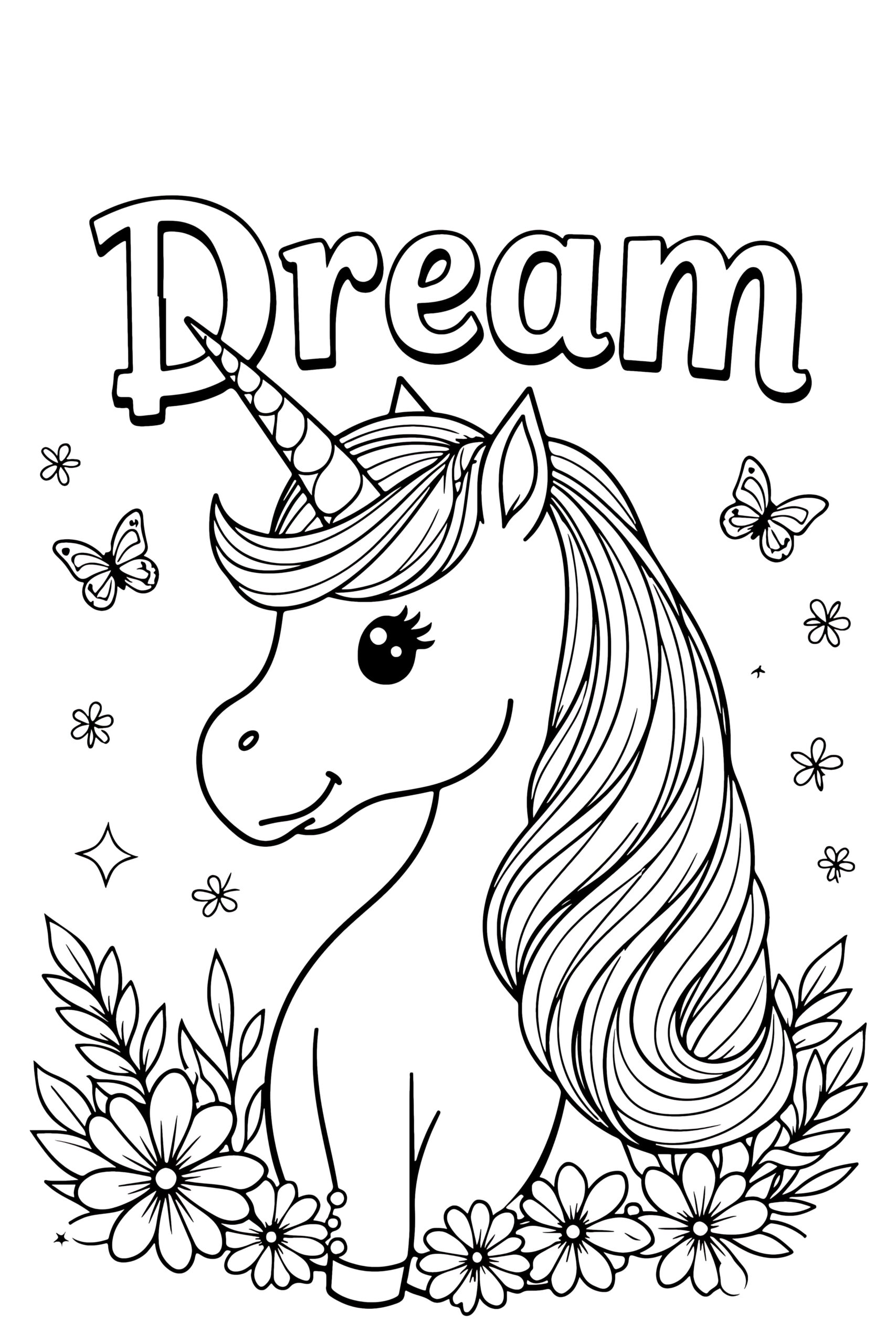 Inspirational unicorn coloring page
