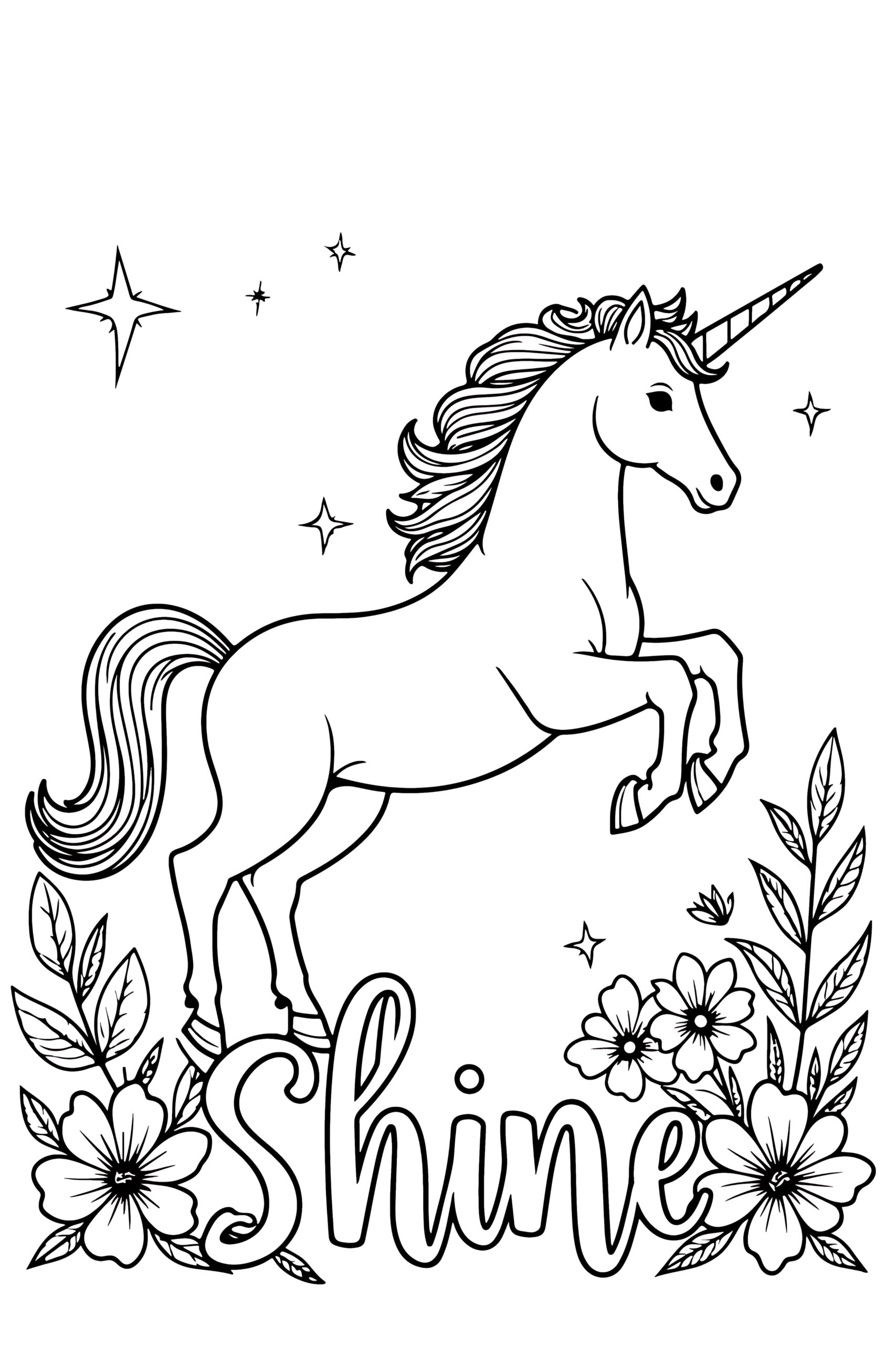 Inspirational unicorn coloring page