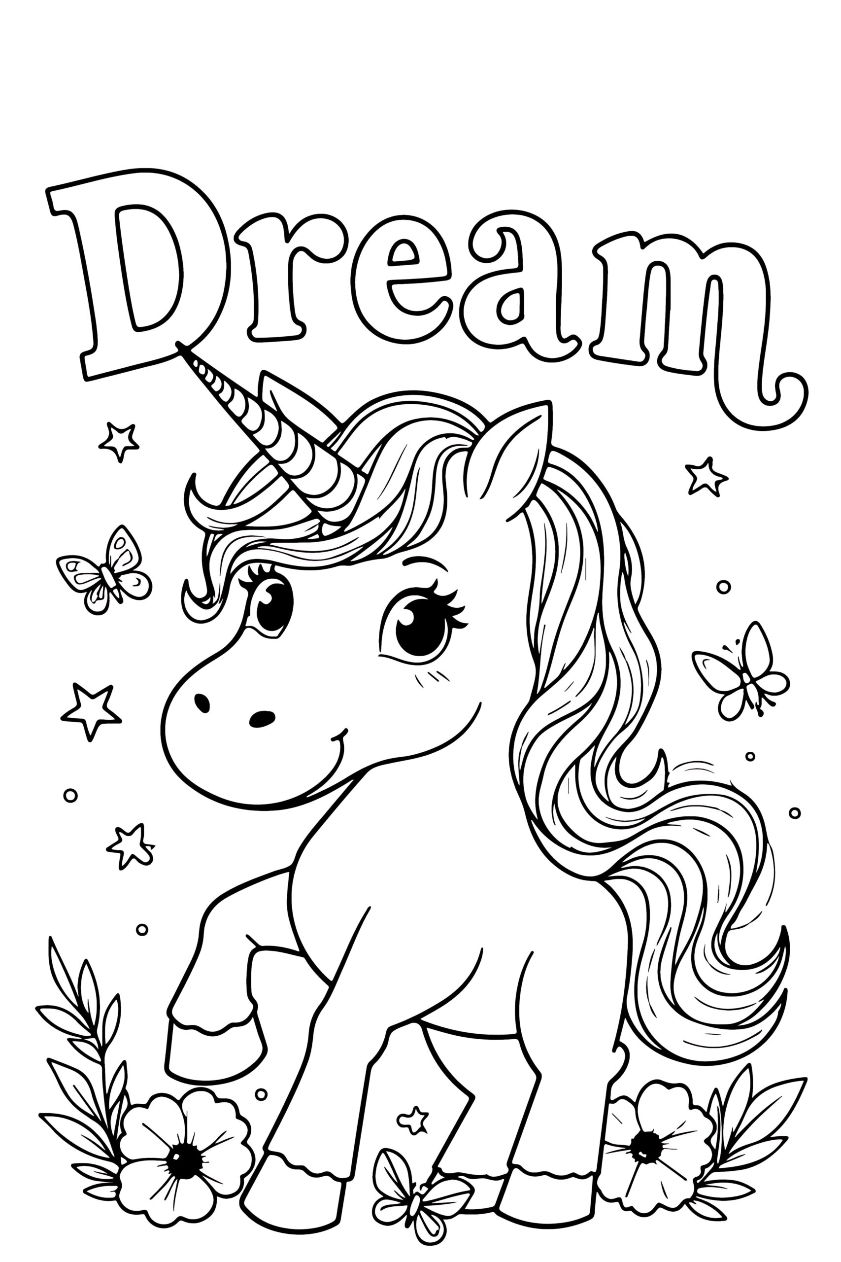 Inspirational unicorn coloring page