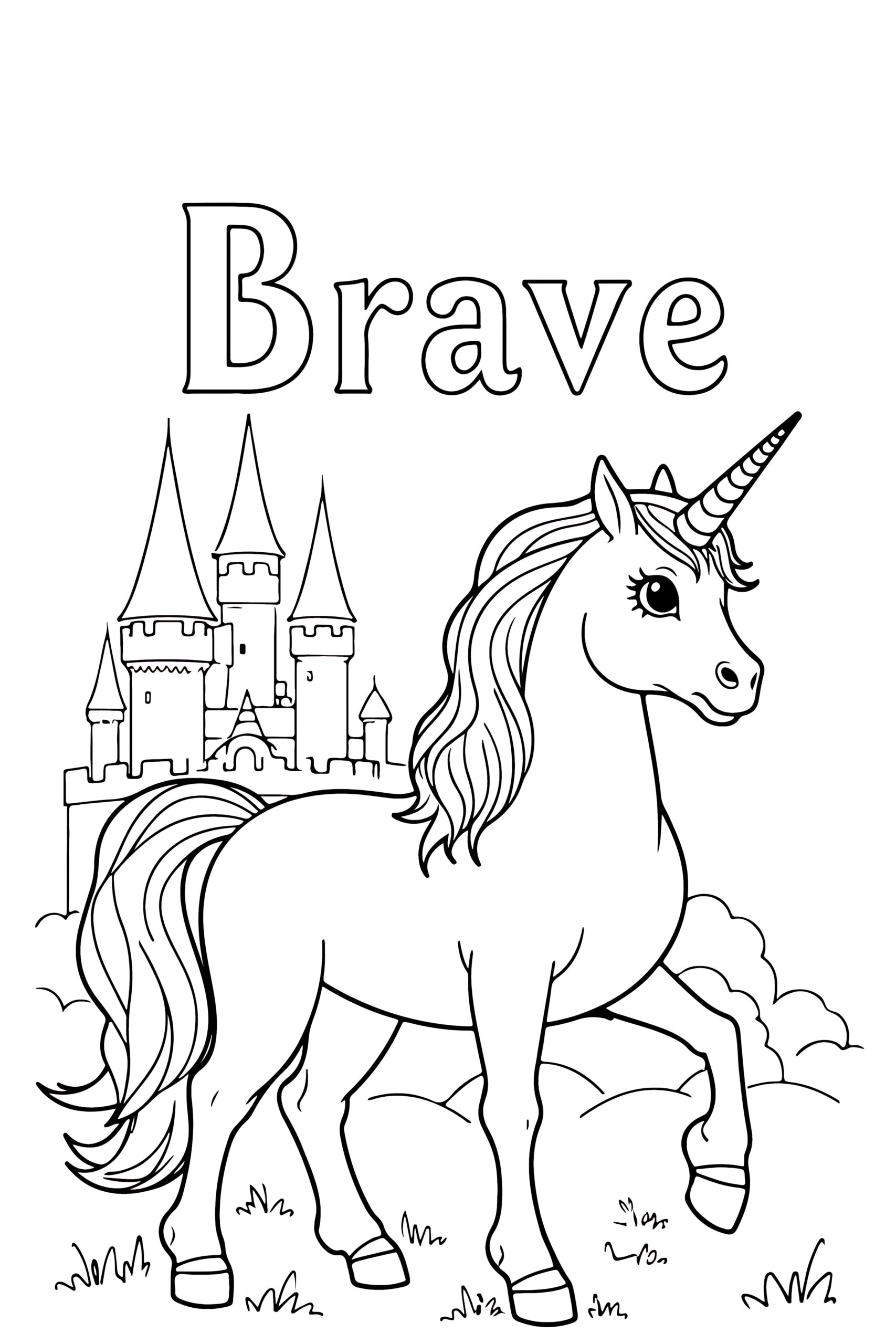 Inspirational unicorn coloring page