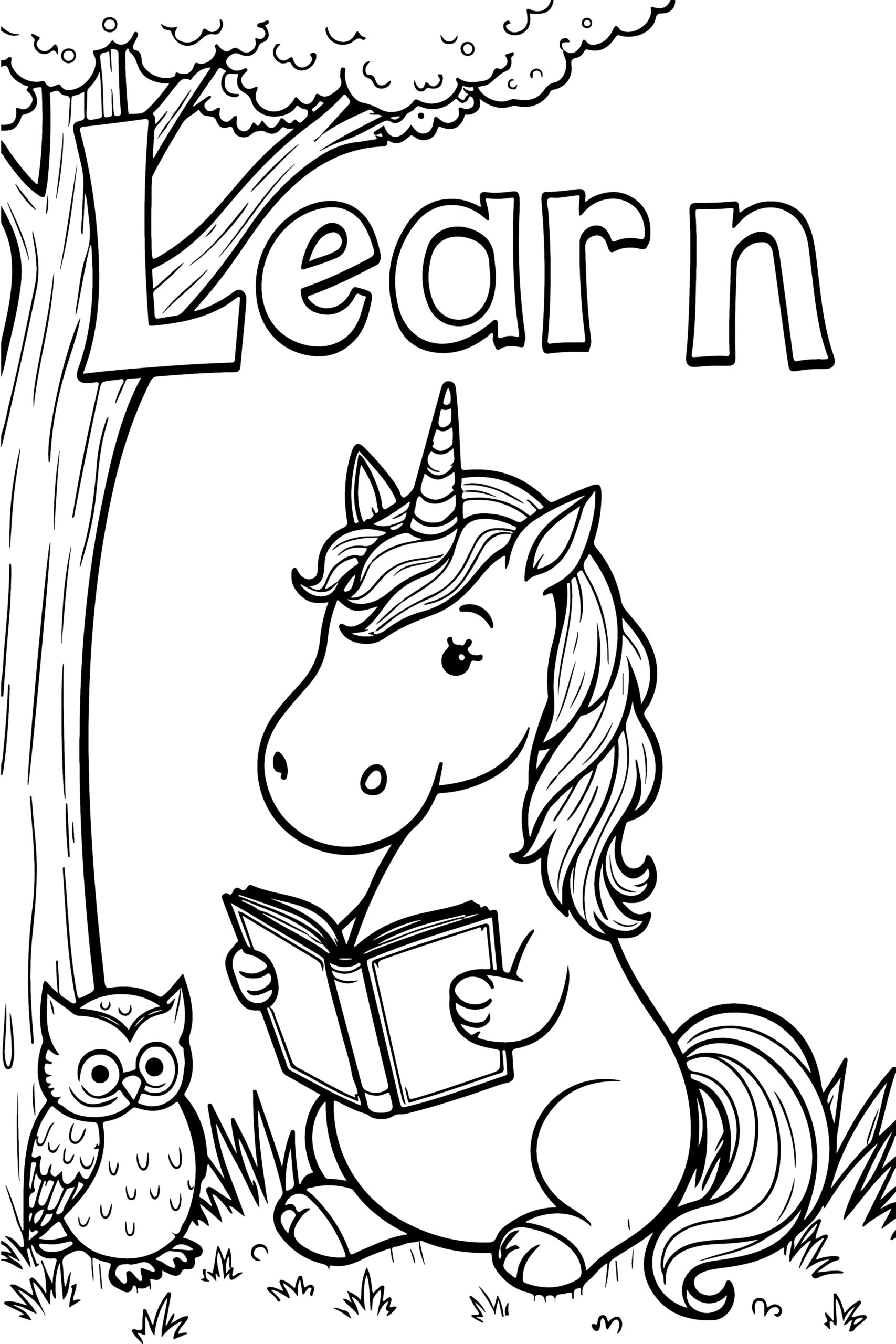 Inspirational unicorn coloring page