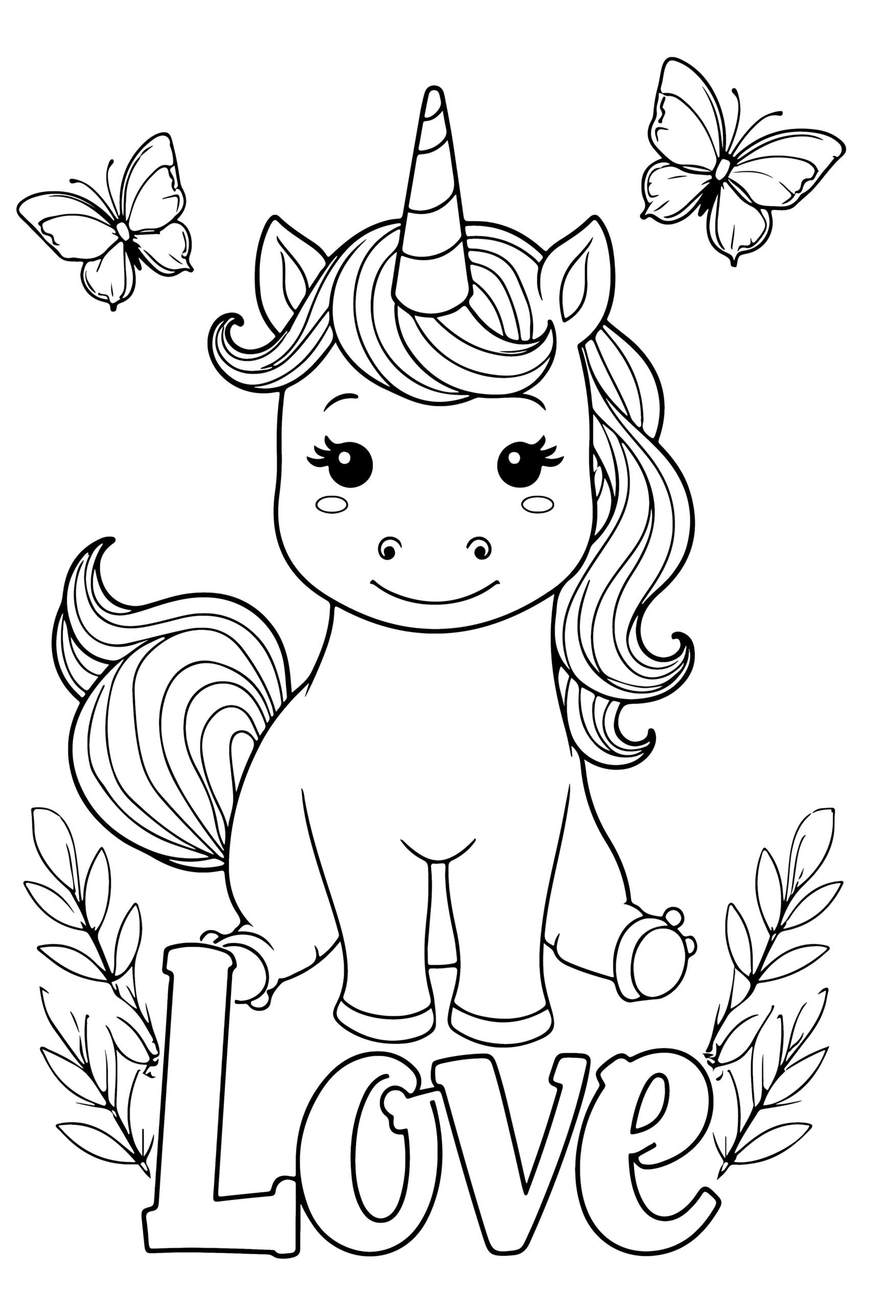 Inspirational unicorn coloring page
