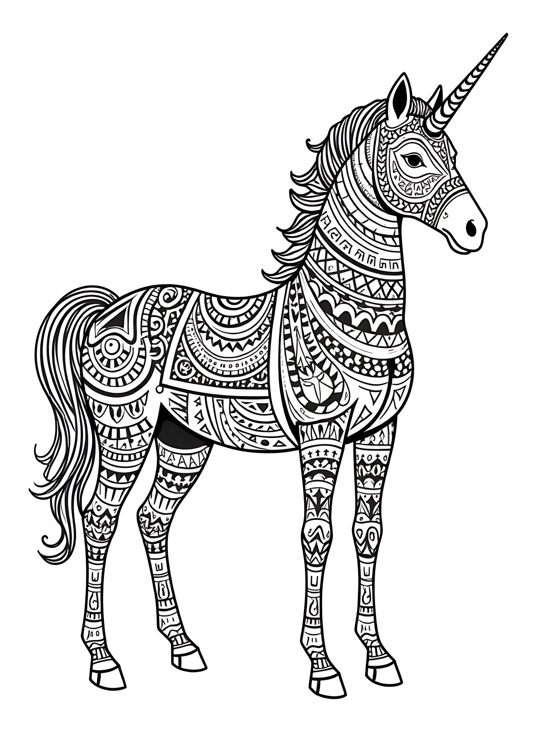 Unicorn Mandala Coloring Pages