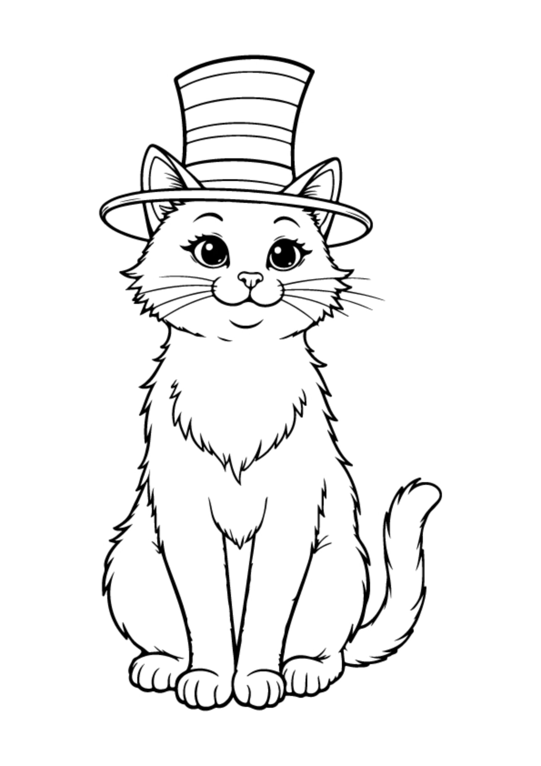 Cat in the hat Coloring Pages
