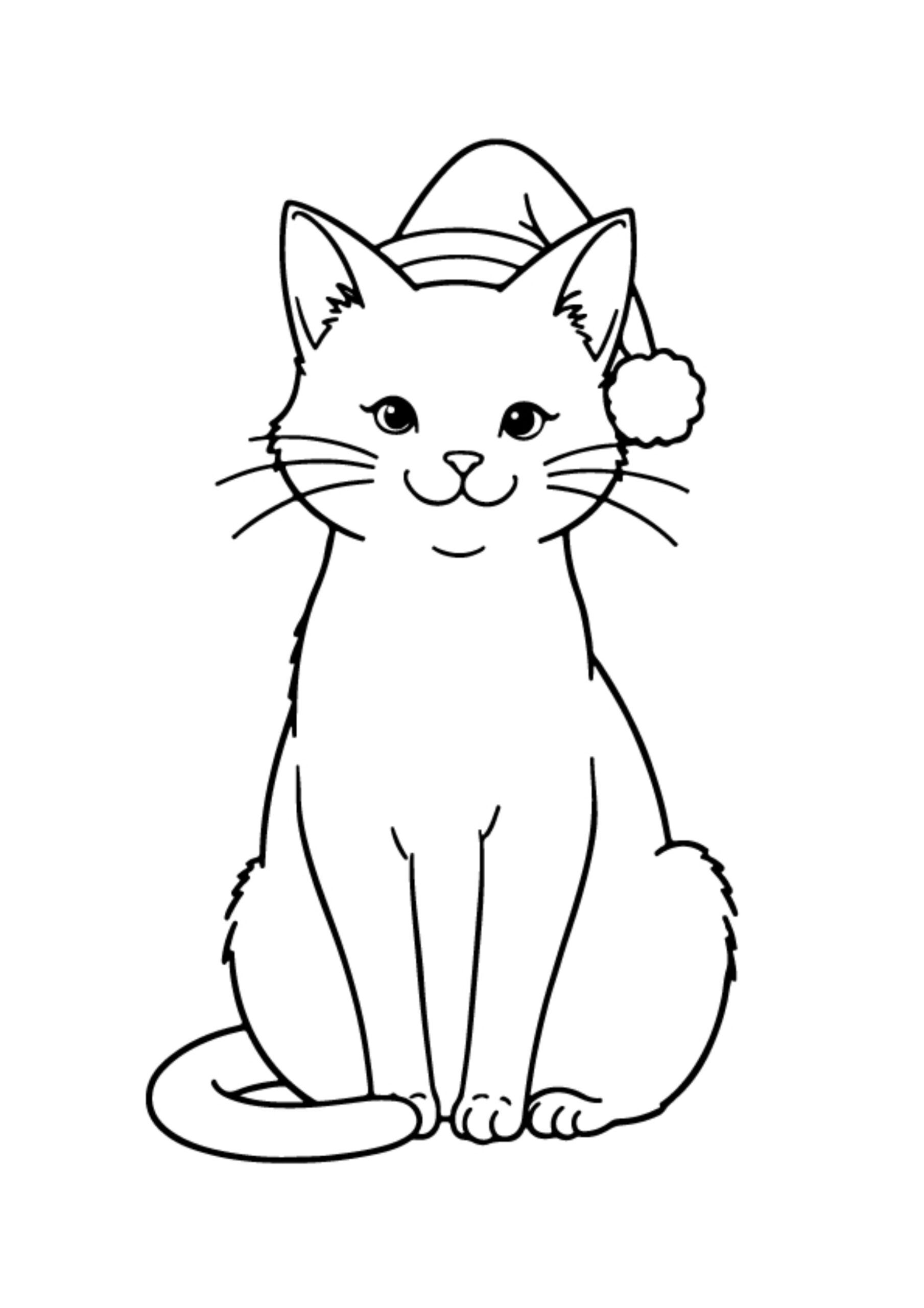 Christmas Cat Coloring Pages