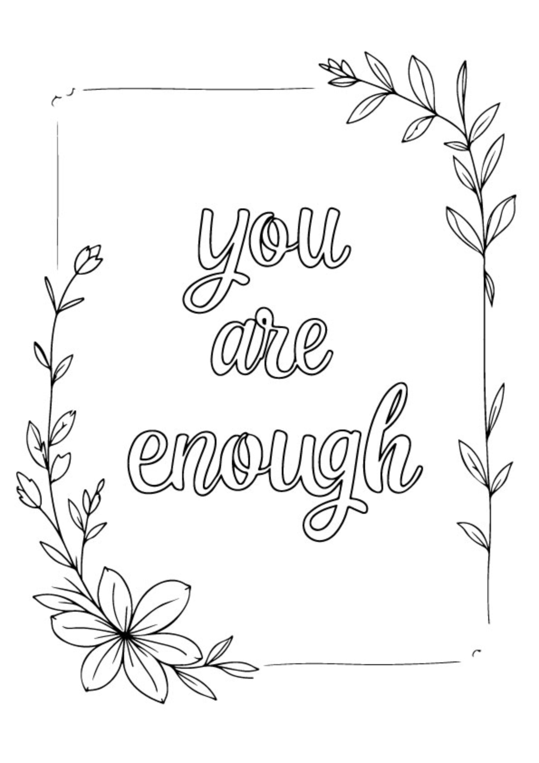 Therapeutic Motivational Quote Coloring Page