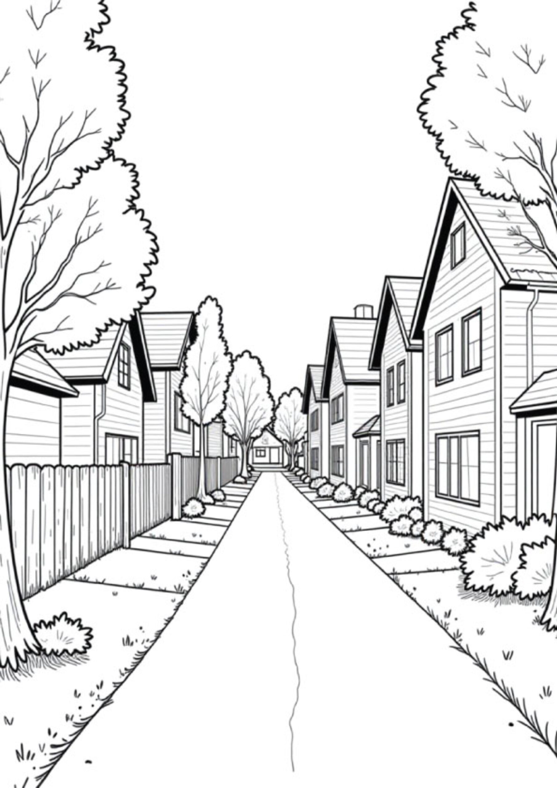 Cityscape coloring pages