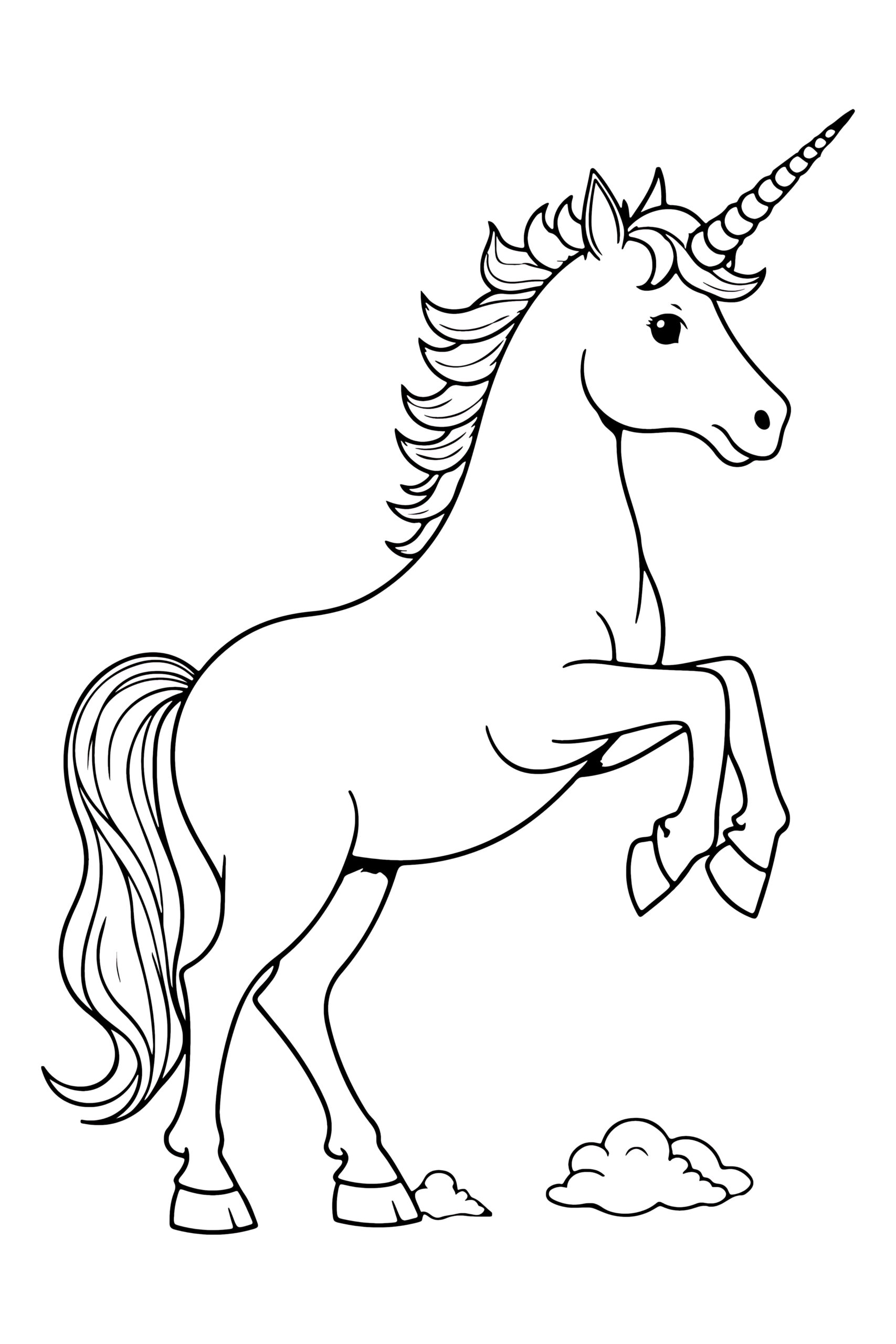 Detailed Unicorn Coloring Page