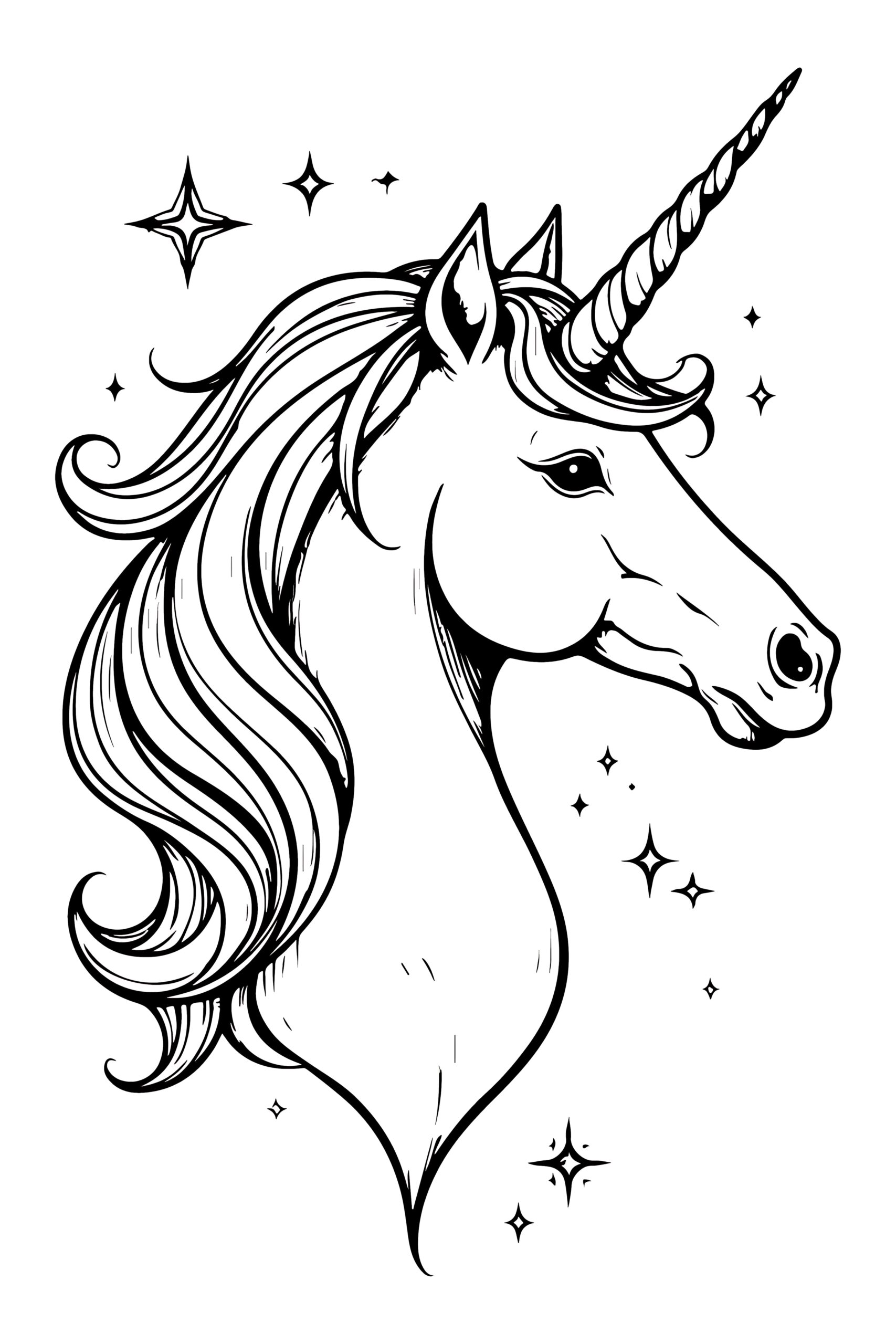 detailed unicorn coloring pages