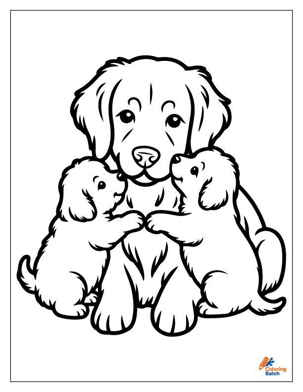 Golden Retriever Coloring Pages