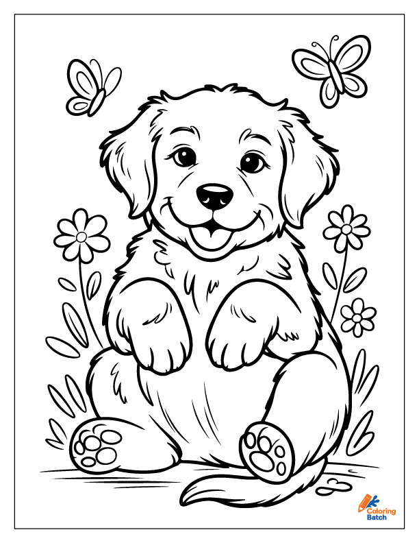 Golden Retriever Coloring Pages