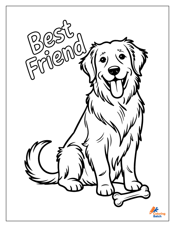 Golden Retriever Coloring Pages