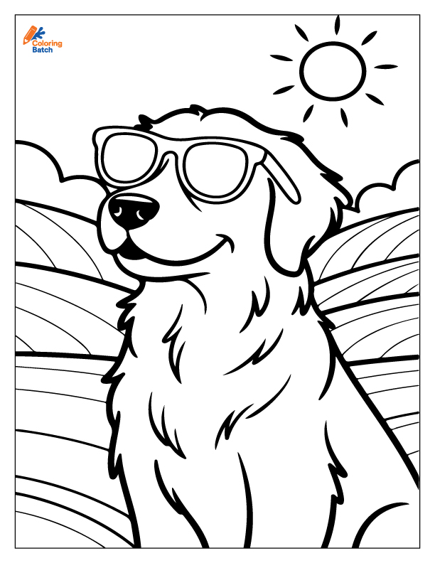 Golden Retriever Coloring Pages