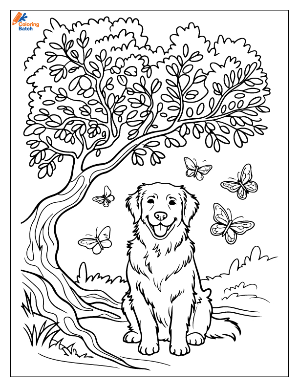Golden Retriever Coloring Pages