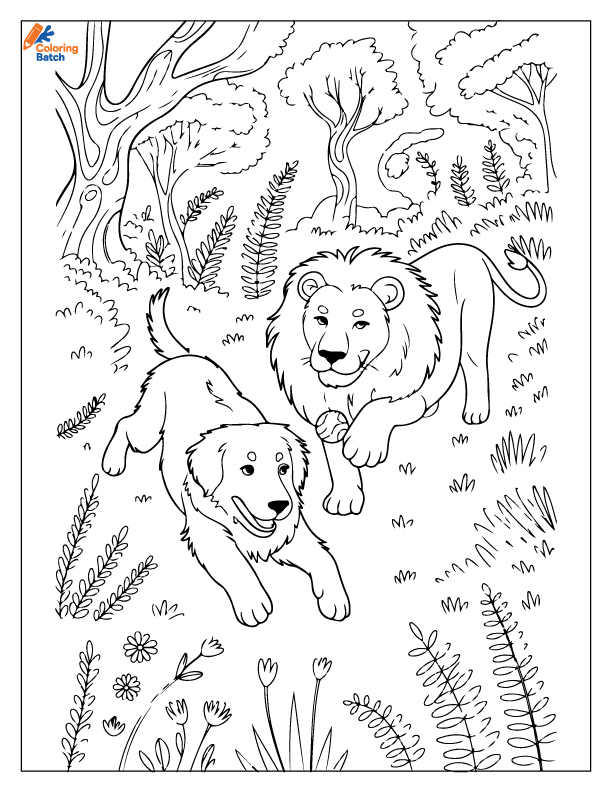 Golden Retriever Coloring Pages