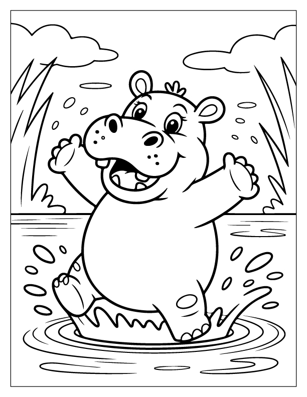 Hippo Coloring Pages