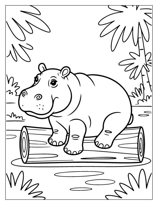Hippo Coloring Pages