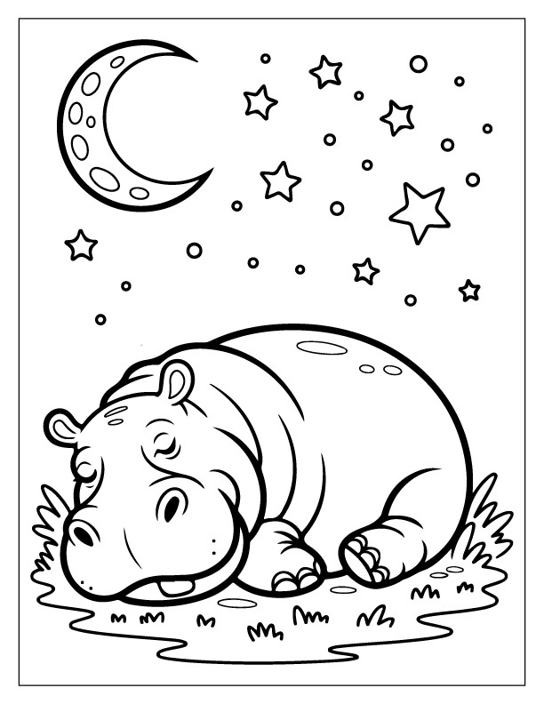 Hippo Coloring Pages