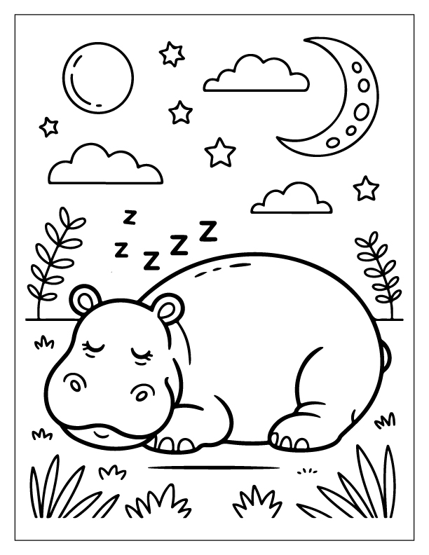 Hippo Coloring Pages