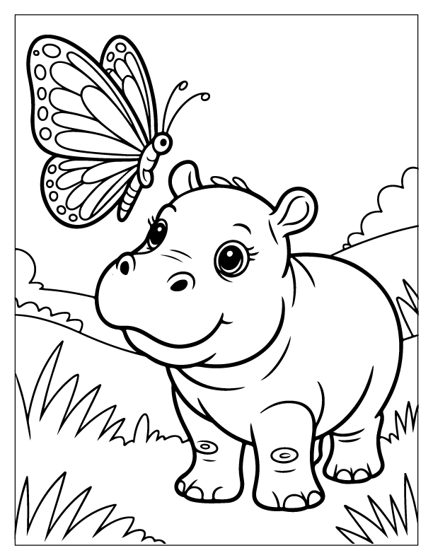 Hippo Coloring Pages