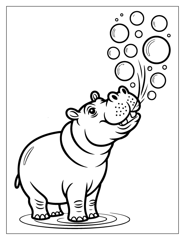 Hippo Coloring Pages