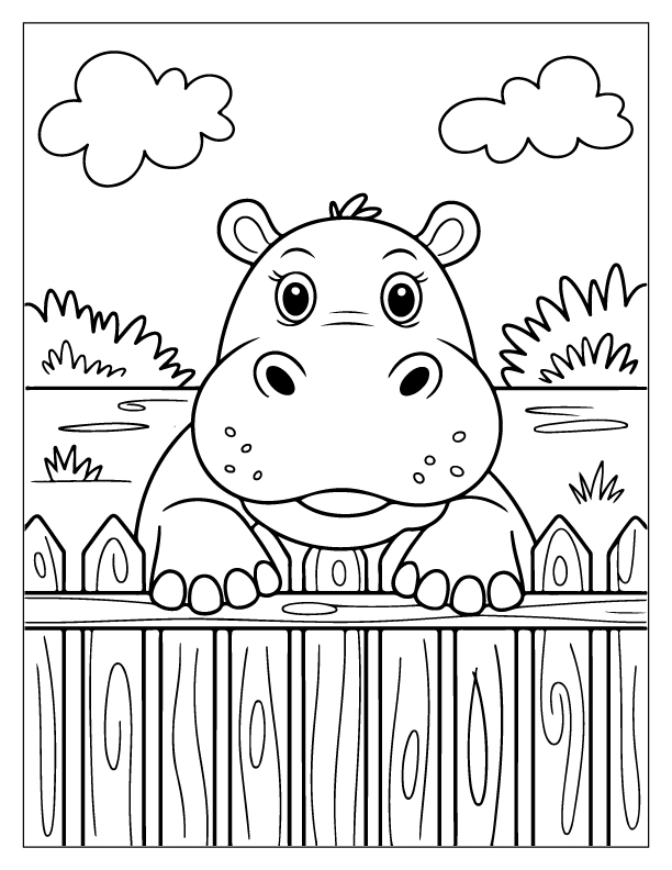Hippo Coloring Pages