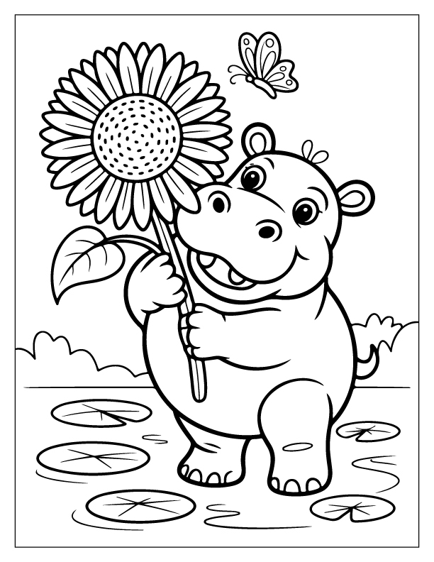 Hippo Coloring Pages