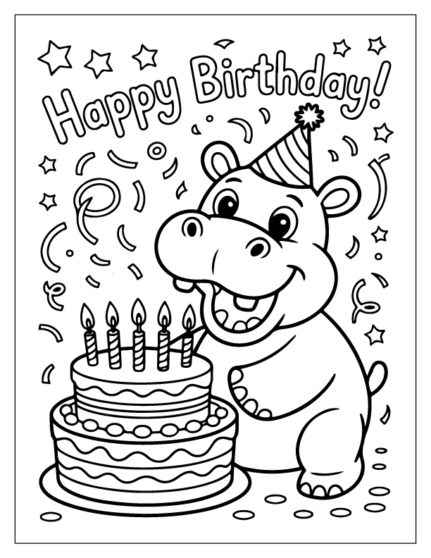 Hippo Coloring Pages