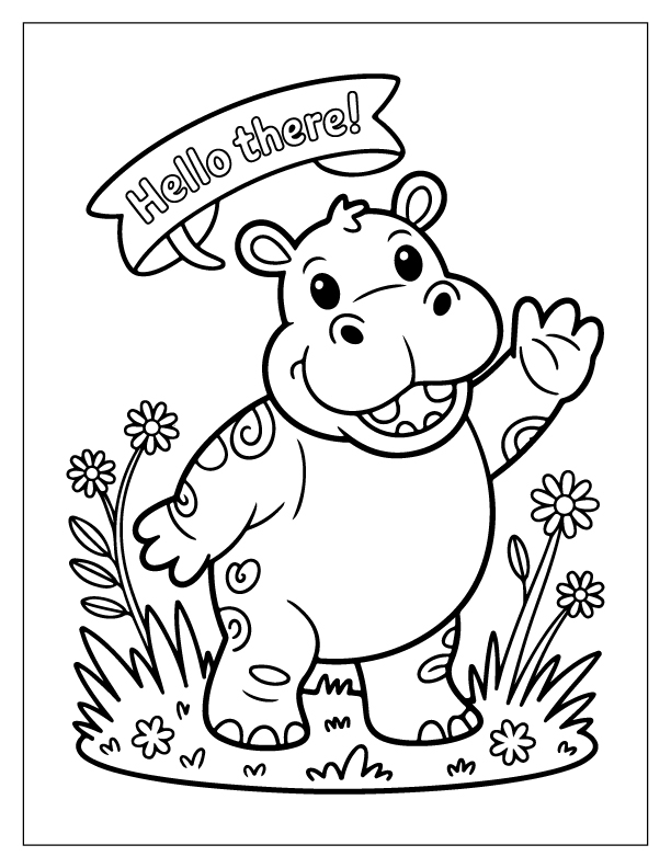Hippo Coloring Pages