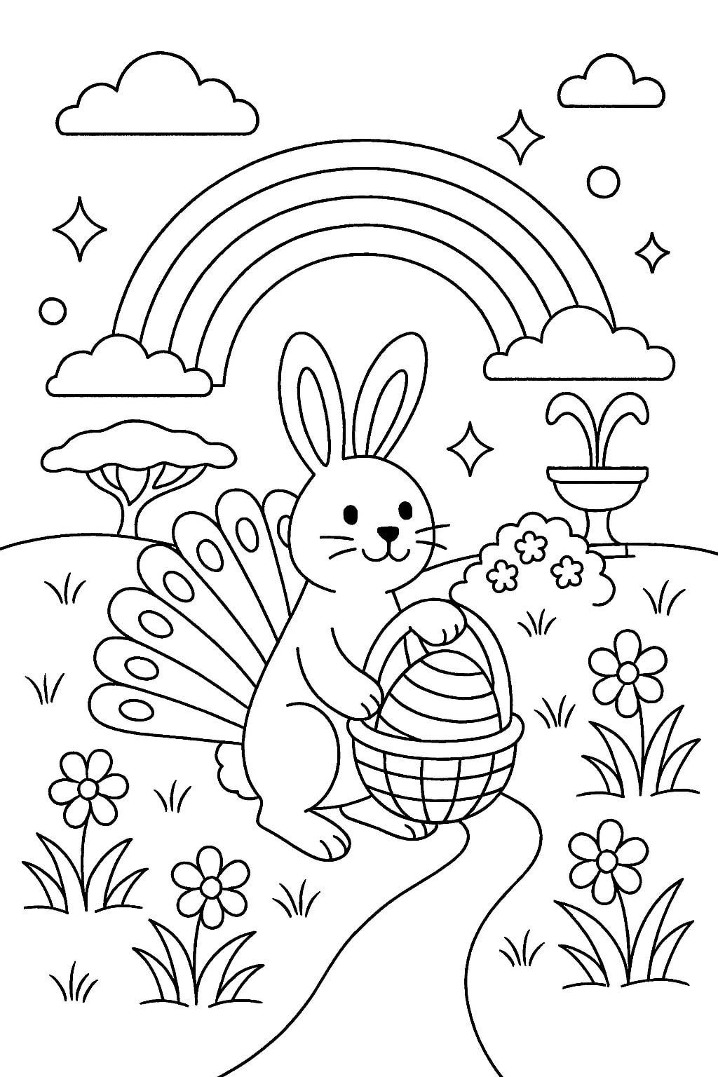Rainbow Coloring Page