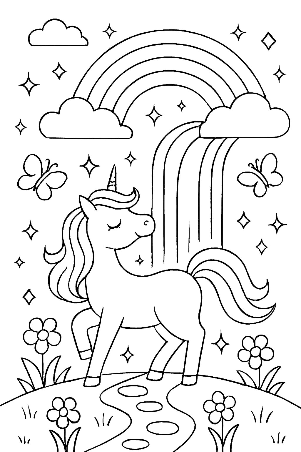 Rainbow Coloring Page