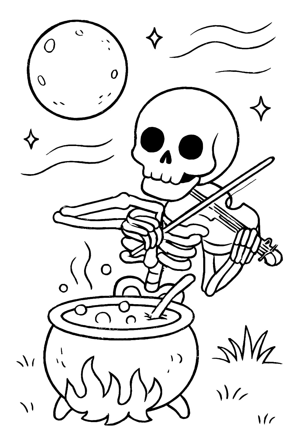 Spooky cutie coloring page