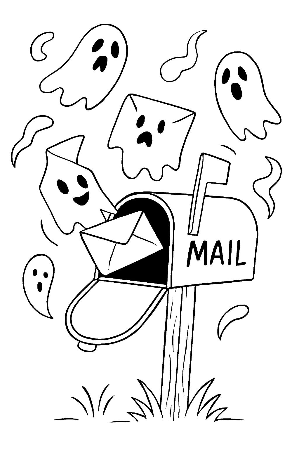 Spooky cutie coloring page