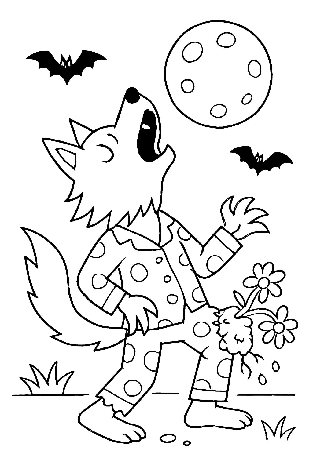 Spooky cutie coloring page
