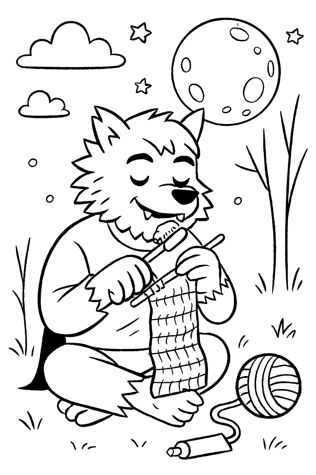 Spooky cutie coloring page