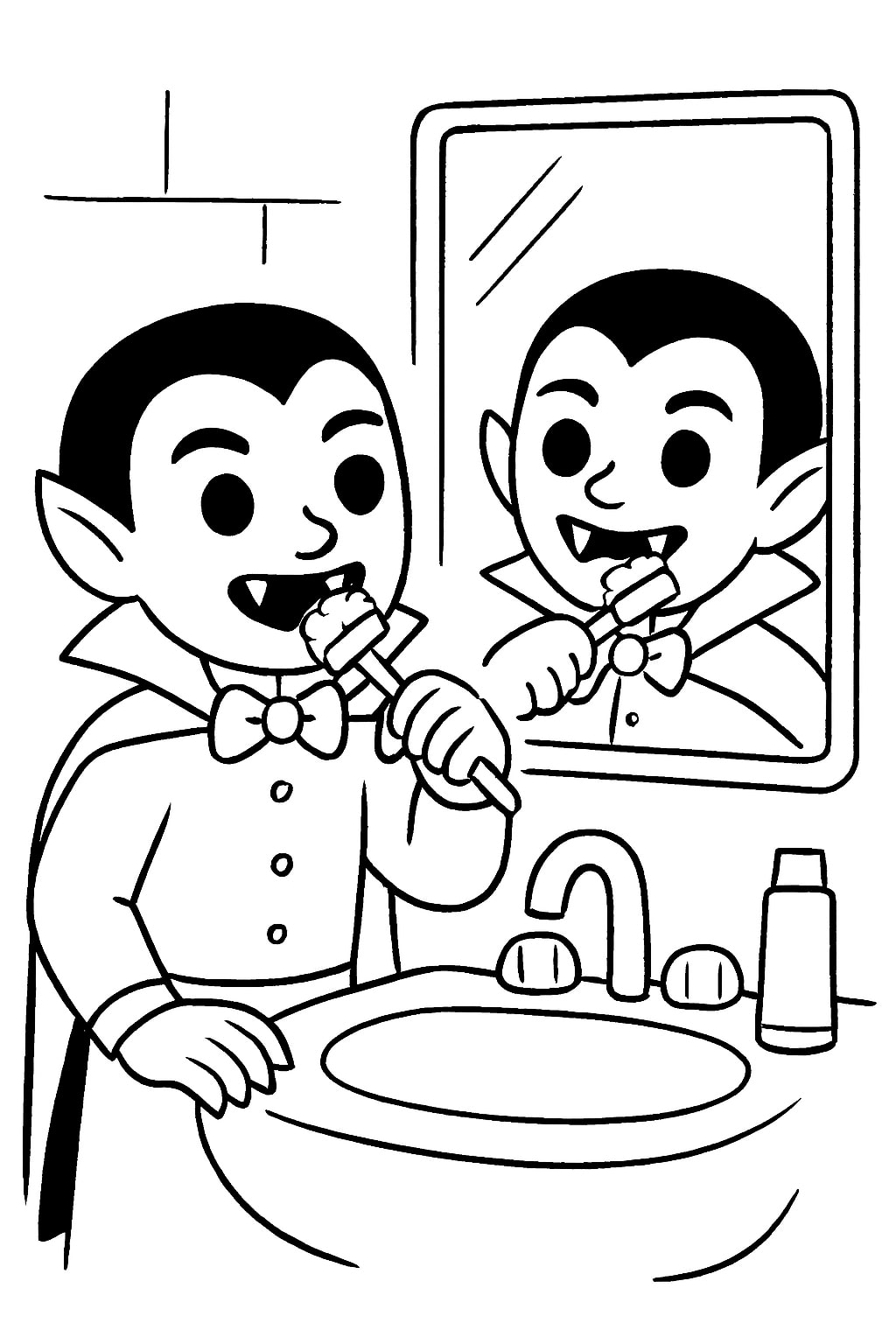 Spooky cutie coloring page