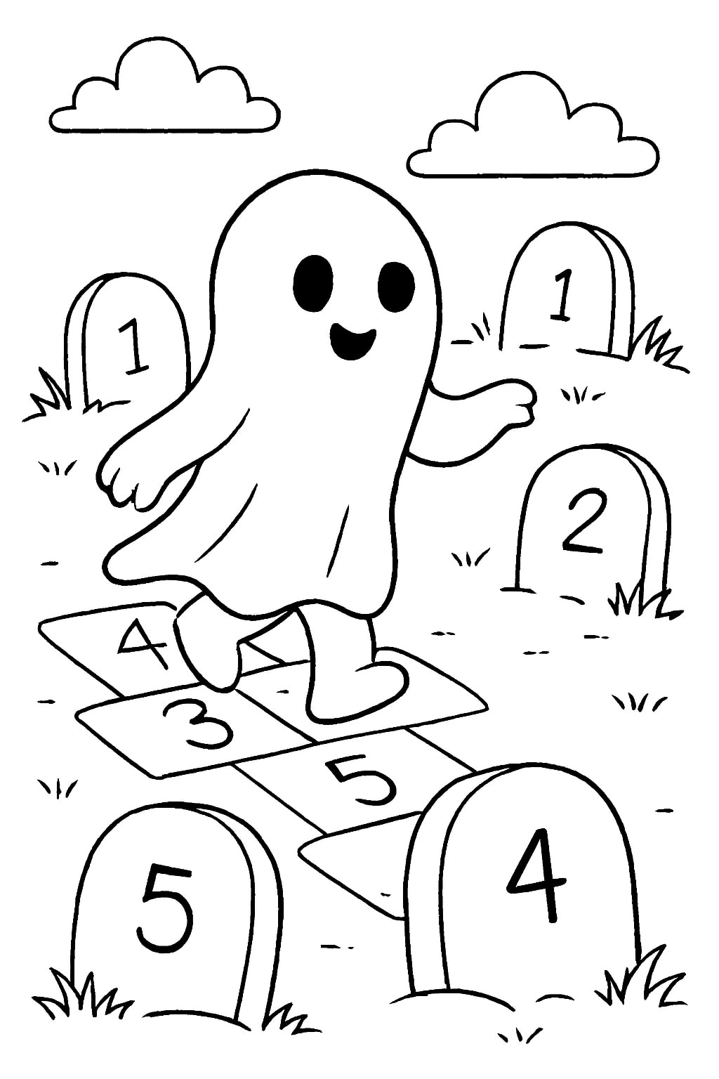 Spooky cutie coloring page