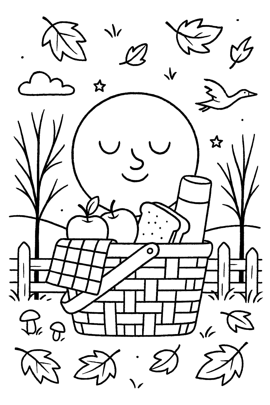 Fall coloring pages for kids 