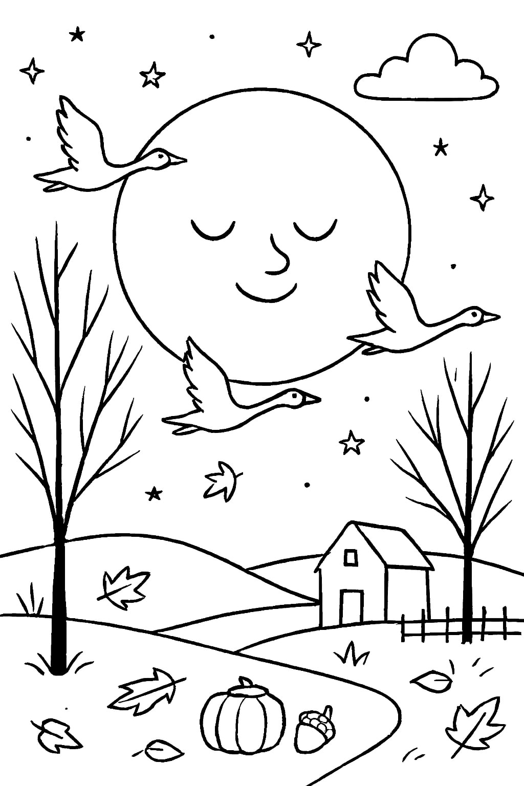Fall coloring pages for kids 