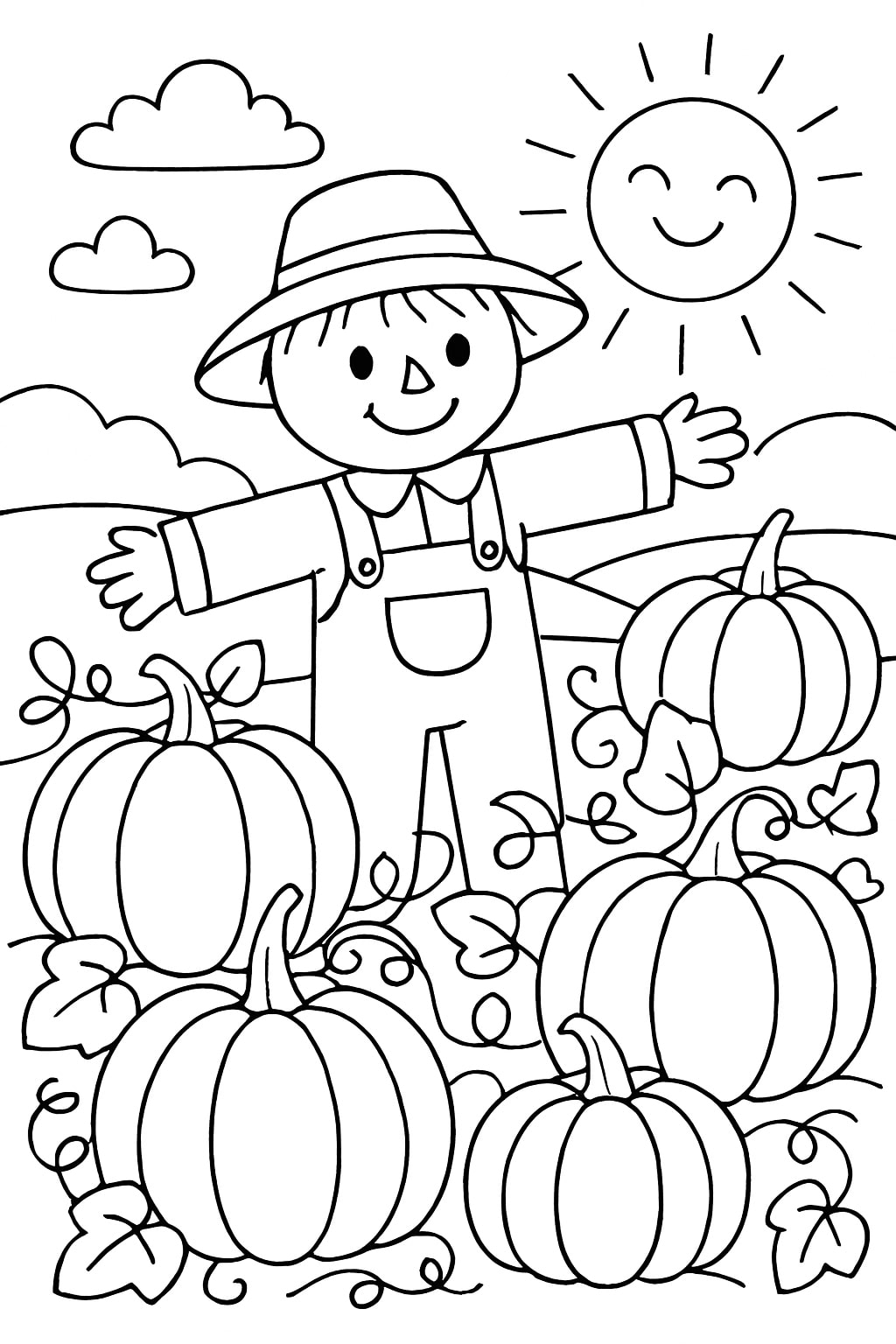 Fall coloring pages for kids 