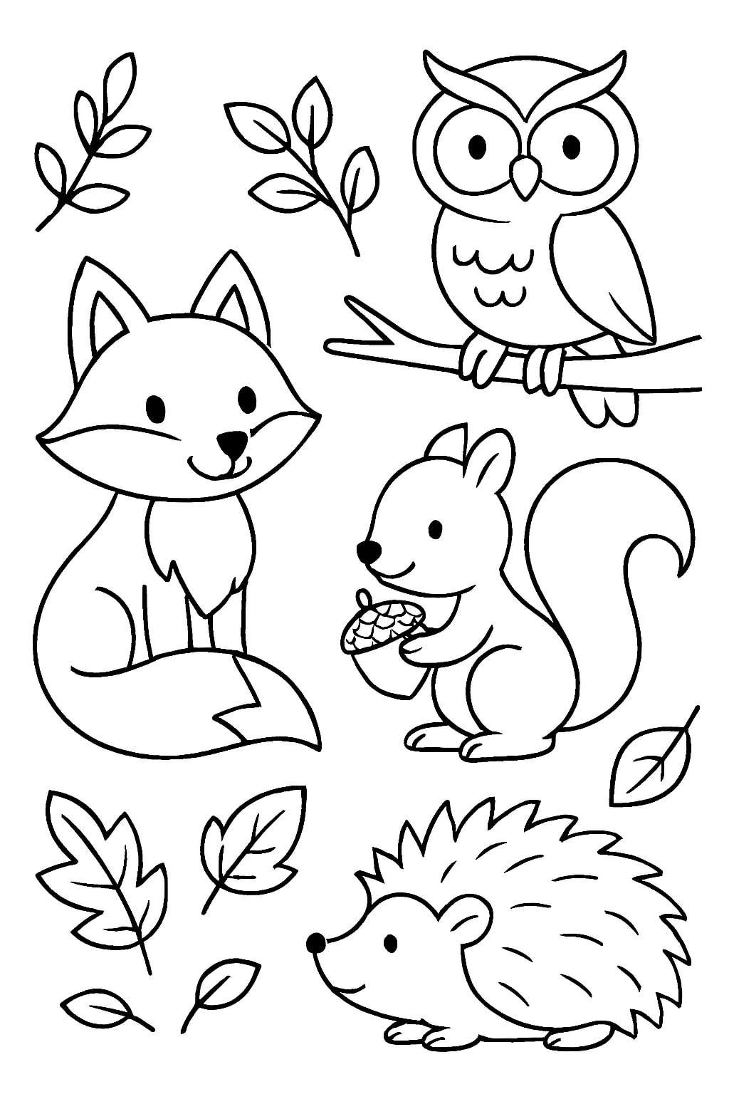 Fall coloring pages for kids 
