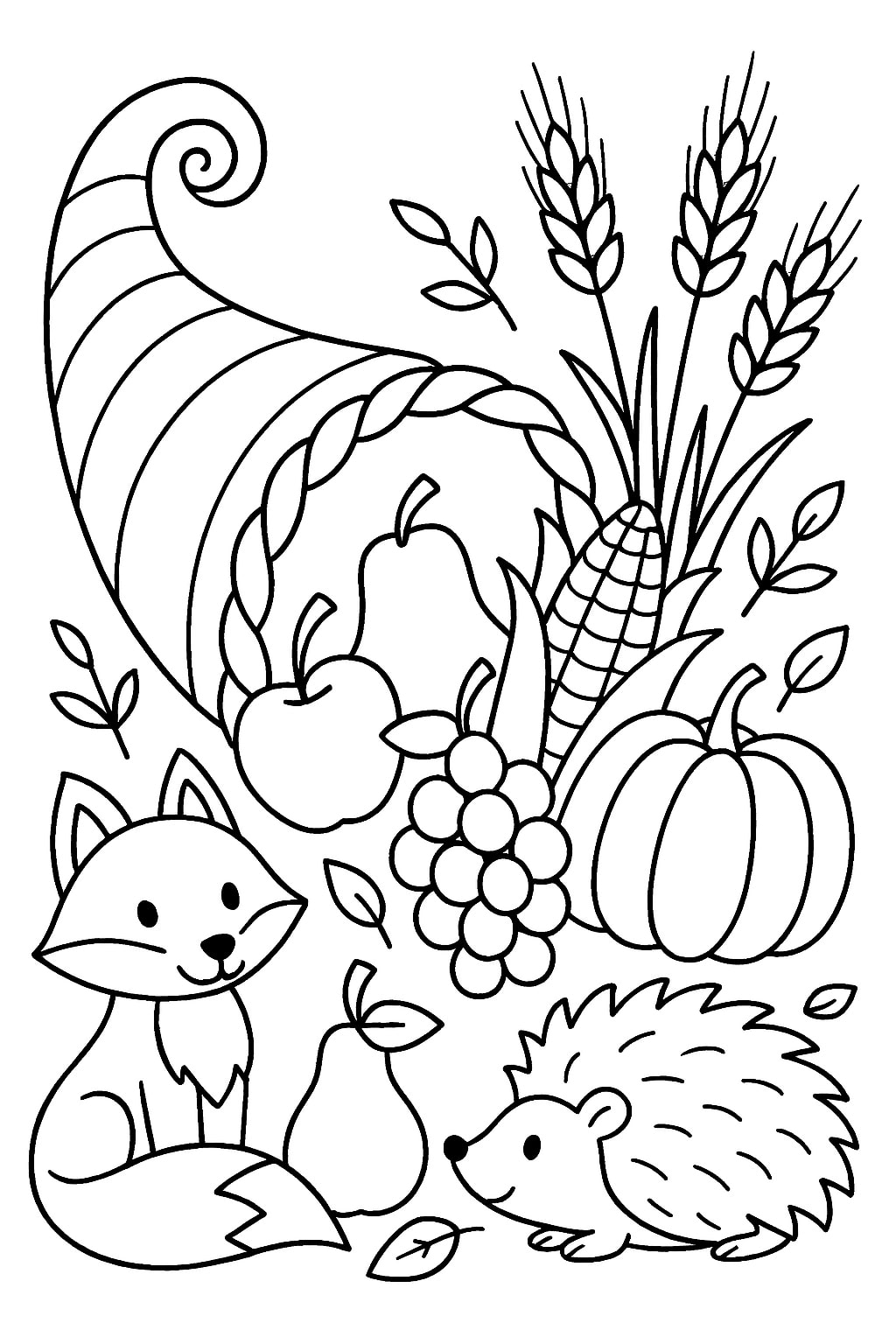 Fall coloring pages for kids 